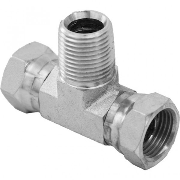 Image of Female Pipe Swivel to Male Pipe Branch Tee from Buyers Products. Part number: H9406X8X8X8