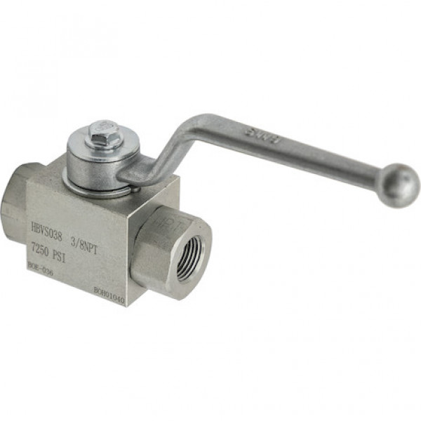 Image of 3/8 Inch NPTF 2-Port High Pressure Ball Valve from Buyers Products. Part number: HBVS038