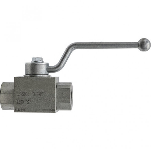 Image of 3/8 Inch NPTF 2-Port High Pressure Ball Valve from Buyers Products. Part number: HBVS038