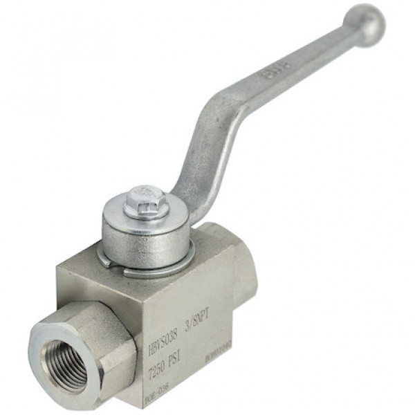 Image of 3/8 Inch NPTF 2-Port High Pressure Ball Valve from Buyers Products. Part number: HBVS038