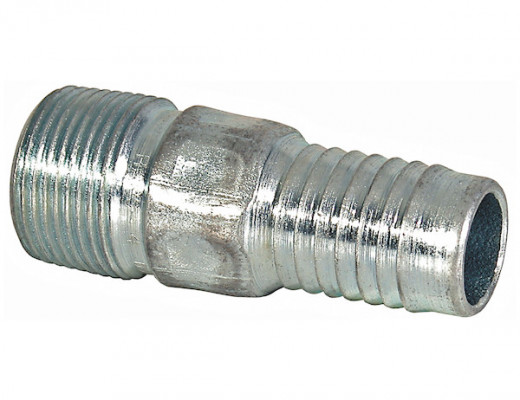 Image of Zinc Plated Combination Nipple 1 Inch NPT x 1 Inch Hose Barb from Buyers Products. Part number: HCN100