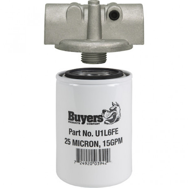 Image of 15 GPM Return Line Filter Assembly 3/4 Inch NPT/10 Micron/15 PSI Bypass from Buyers Products. Part number: HFA11015