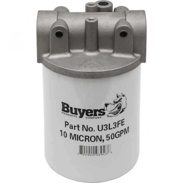 Image of 50 GPM Return Line Filter Assembly 1-1/4 Inch NPT/10 Micron/25 PSI Bypass from Buyers Products. Part number: HFA21025