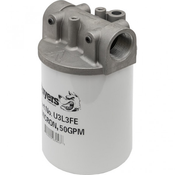 Image of 50 GPM Return Line Filter Assembly 1-1/4 Inch NPT/10 Micron/25 PSI Bypass from Buyers Products. Part number: HFA21025