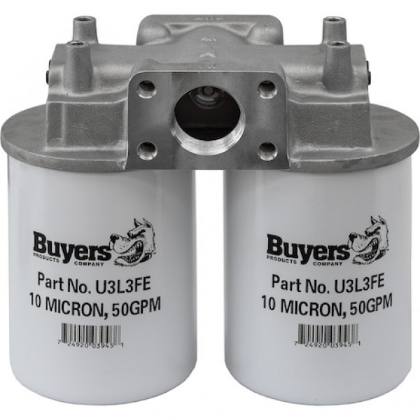 Image of 90 GPM Return Line Filter Assembly 1-1/2 Inch NPT/10 Micron/15 PSI Bypass from Buyers Products. Part number: HFA41015