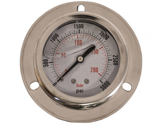 Image of Silicone Filled Pressure Gauge - Panel Mount 0-3,000 PSI from Buyers Products. Part number: HPGP3