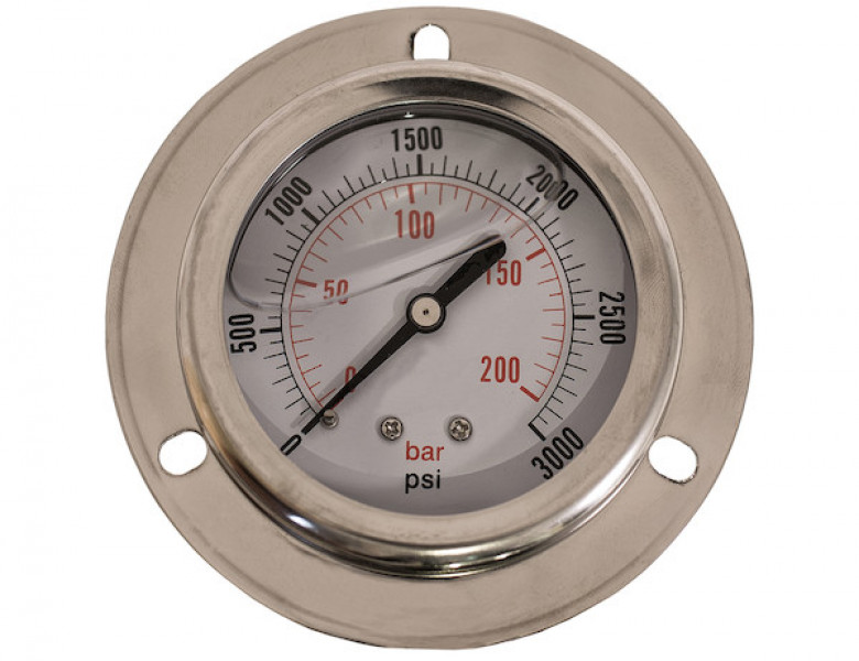 Image of Silicone Filled Pressure Gauge - Panel Mount 0-5,000 PSI from Buyers Products. Part number: HPGP5