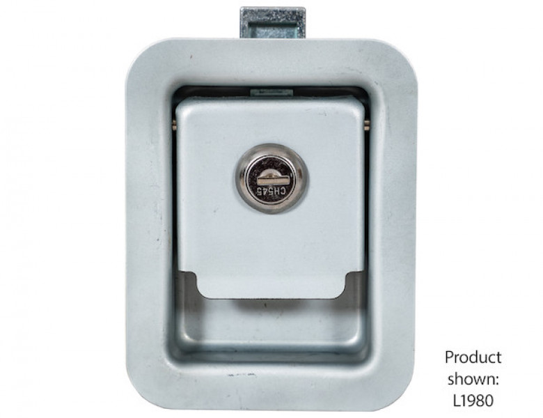 Image of Stainless Steel Junior Single Point Locking Paddle Latch - Thru-Hole Mount from Buyers Products. Part number: L1883