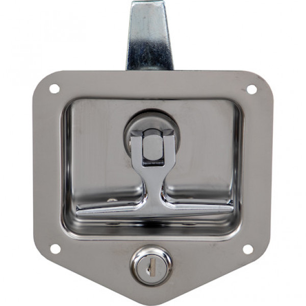 Image of Stainless Steel Junior Single Point Locking Paddle Latch - Thru-Hole Mount from Buyers Products. Part number: L1883