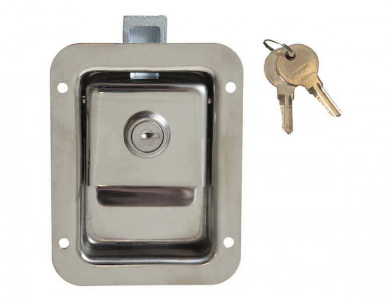 Image of Stainless Steel Junior Single Point Locking Paddle Latch - Thru-Hole Mount from Buyers Products. Part number: L1883