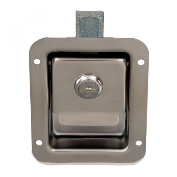 Image of Stainless Steel Junior Single Point Locking Paddle Latch - Thru-Hole Mount from Buyers Products. Part number: L1883