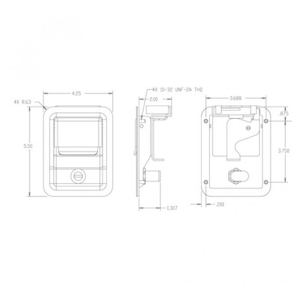 Image of Stainless Steel Rotary Single Point Paddle Latch - 1/2 Inch Striker from Buyers Products. Part number: L3885RLS