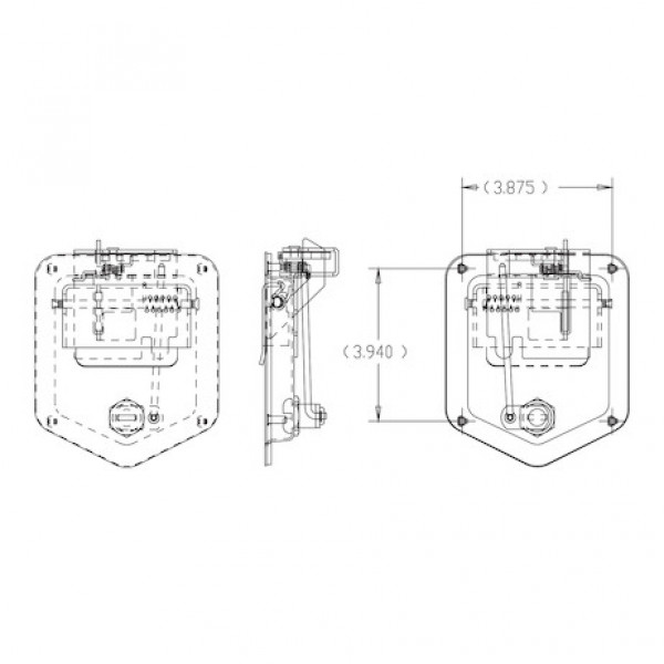 Image of Stainless Steel Rotary Single Point Paddle Latch - 1/4 Inch Striker from Buyers Products. Part number: L3890RLS