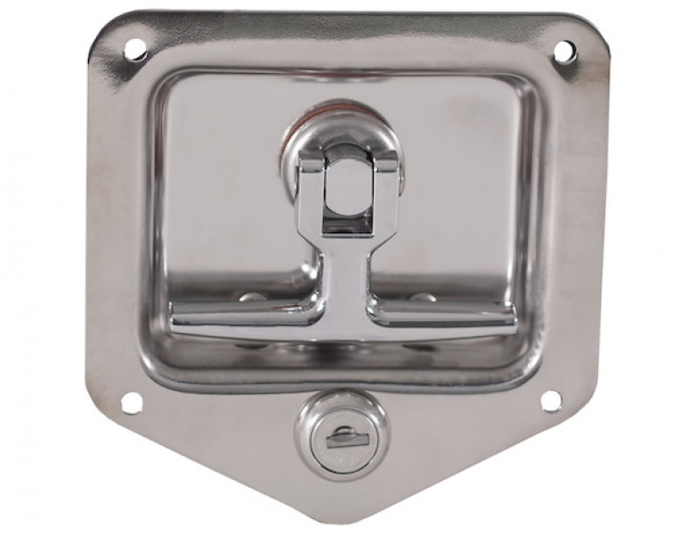 Image of Stainless Steel Flush Mount Single-Point T-Handle Latch Assembly with Mounting Holes from Buyers Products. Part number: L8815