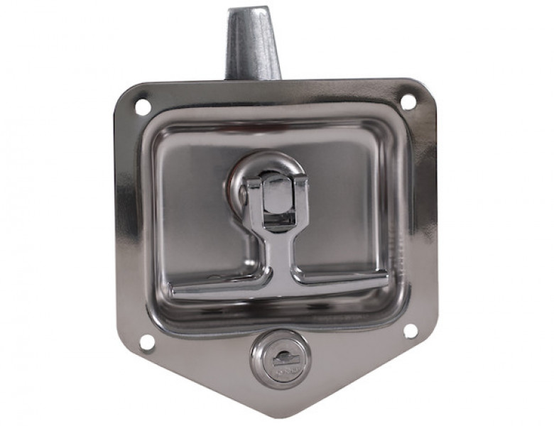 Image of Stainless Steel Flush Mount Single-Point T-Handle Latch Assembly with Mounting Holes from Buyers Products. Part number: L8815