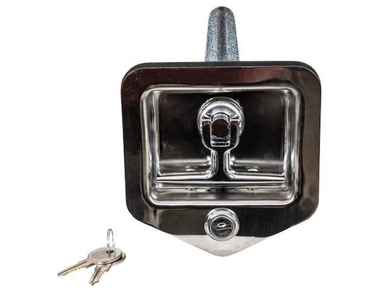 Image of Stainless Steel Flush Mount Single-Point T-Handle Latch Assembly with Mounting Holes from Buyers Products. Part number: L8815