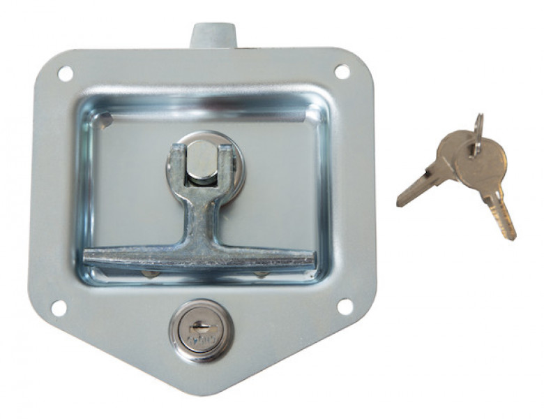 Image of Stainless Steel Flush Mount Single-Point T-Handle Latch Assembly with Mounting Holes from Buyers Products. Part number: L8815