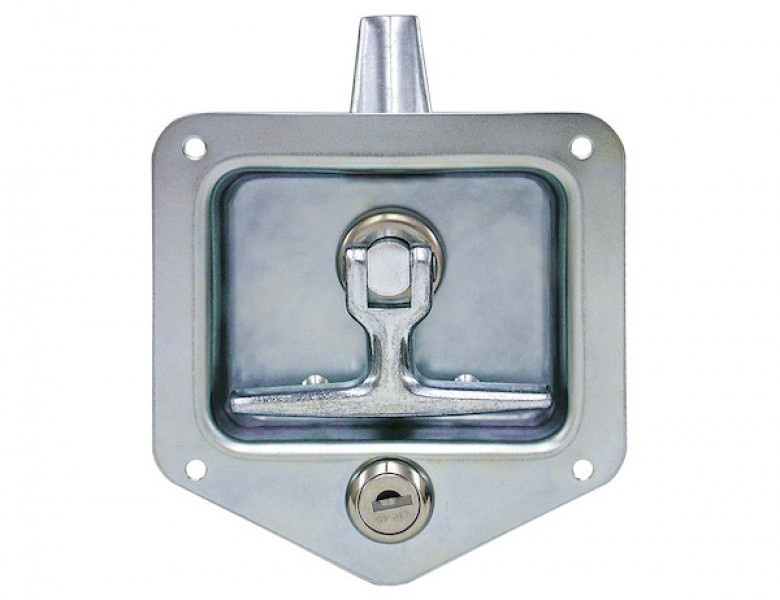 Image of Stainless Steel Flush Mount Single-Point T-Handle Latch Assembly with Mounting Holes from Buyers Products. Part number: L8815