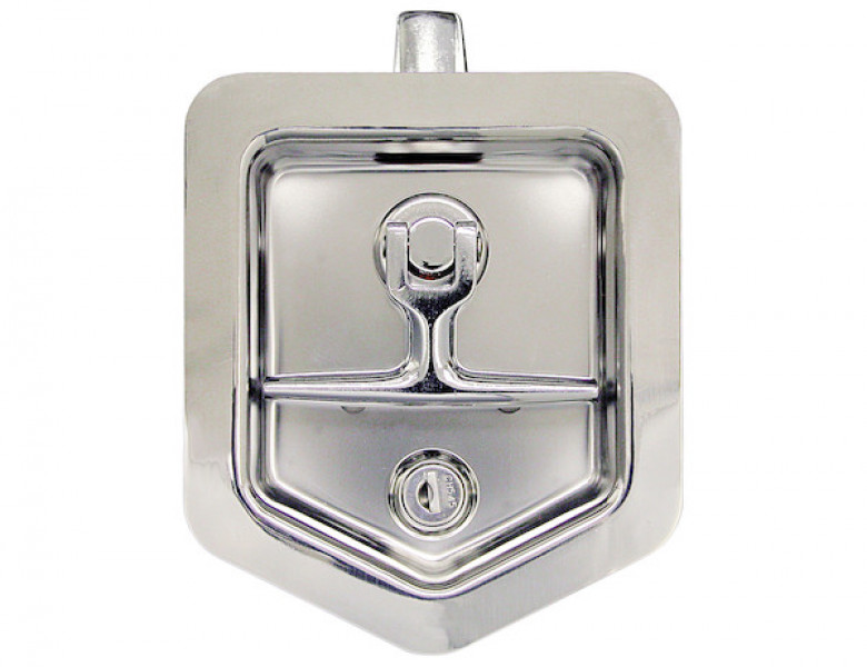 Image of 6-Inch Stainless Steel Single- Point T-Handle Latch with key cylinder, gasket and keys from Buyers Products. Part number: L8816