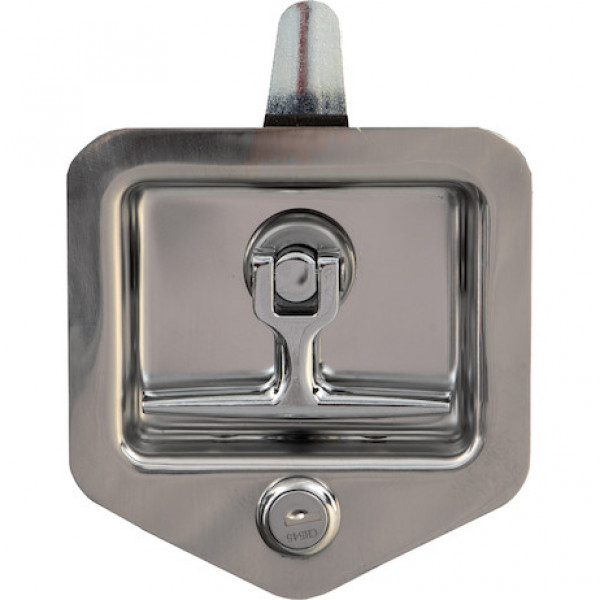 Image of Stainless Steel Flush Mount Single-Point T-handle latch assembly with Mounting Studs from Buyers Products. Part number: L8855