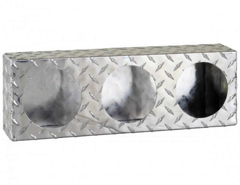 Image of Triple Round Light Box Diamond Tread Aluminum from Buyers Products. Part number: LB6183ALDT