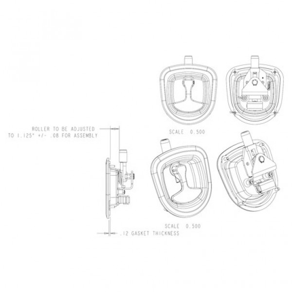 Image of Die-Cast Flush-Mount Compression Latch with lock cylinder, key set, and gasket from Buyers Products. Part number: LL9000