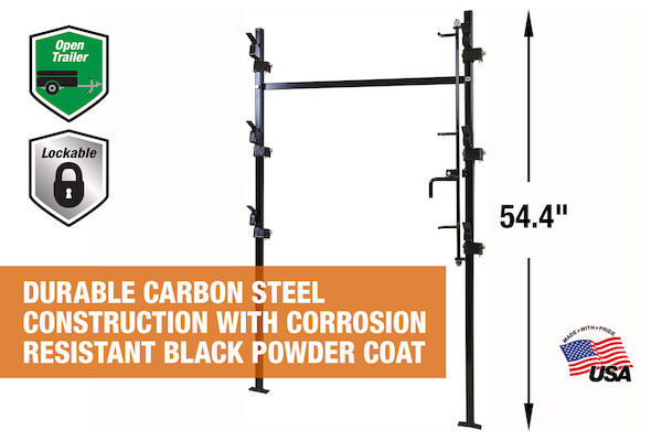 Image of 3-Position Snap-In Lockable Trimmer Rack for Open Landscape Trailers from Buyers Products. Part number: LT10