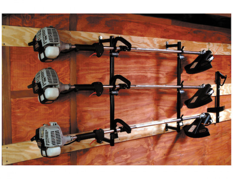 Image of 3-Position Snap-In Trimmer Rack for Enclosed Landscape Trailers from Buyers Products. Part number: LT12