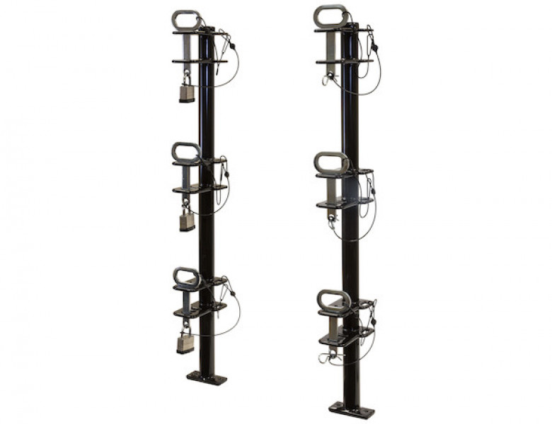 Image of 3-Position Channel Style Lockable Trimmer Rack for Open Landscape Trailers from Buyers Products. Part number: LT13