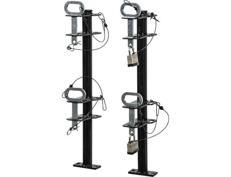 Image of 3-Position Channel Style Lockable Trimmer Rack for Open Landscape Trailers from Buyers Products. Part number: LT13