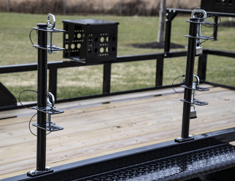 Image of 3-Position Channel Style Lockable Trimmer Rack for Open Landscape Trailers from Buyers Products. Part number: LT13