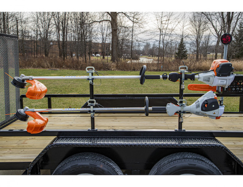 Image of 2 Position Channel-Style Lockable Trimmer Rack for Open Landscape Trailers from Buyers Products. Part number: LT18