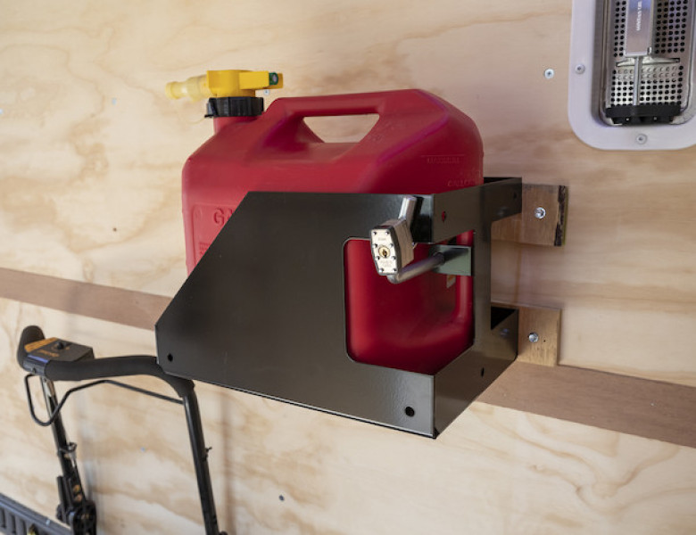 Image of Locking Gas Container Rack for Open/Enclosed Landscape Trailers from Buyers Products. Part number: LT32