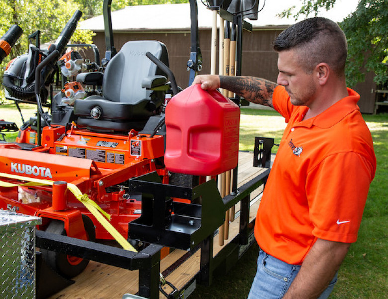 Image of Locking Gas Container Rack for Open/Enclosed Landscape Trailers from Buyers Products. Part number: LT32