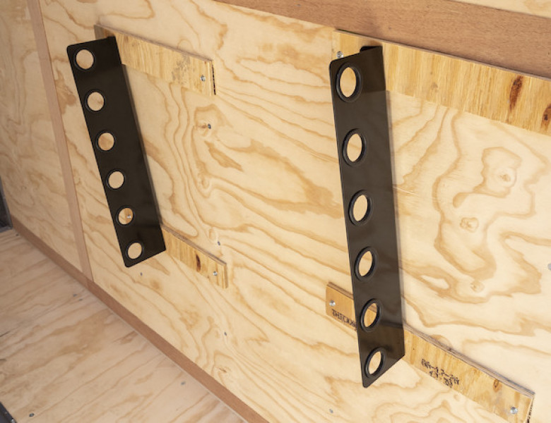 Image of Horizontal Hand Tool Rack for Enclosed Landscape Trailers from Buyers Products. Part number: LT37