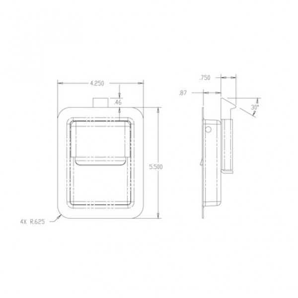 Image of Rust Resistant Steel Single Point Non-Locking Paddle Latch - Weld-On from Buyers Products. Part number: N3980