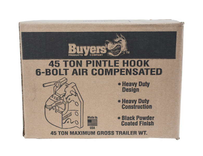 Image of 45 Ton 6-Hole Air Compensated Pintle Hook from Buyers Products. Part number: P45AC6