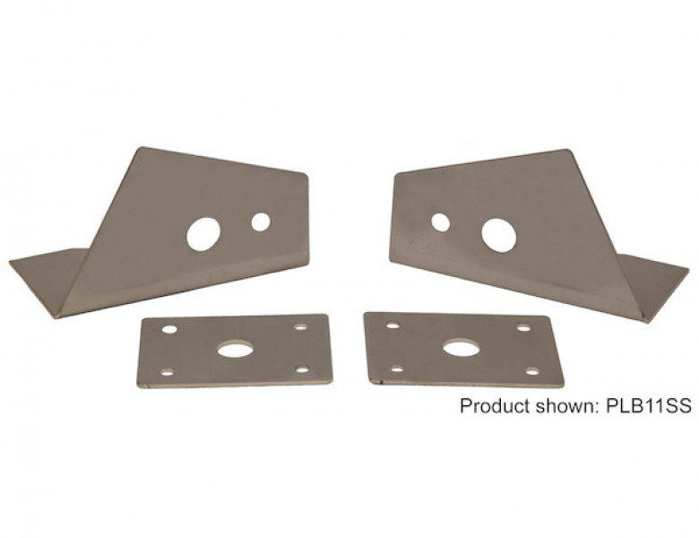 Image of Stainless Steel Truck Hood Light Brackets For Use With Single Stud Plow Lights from Buyers Products. Part number: PLB11SS