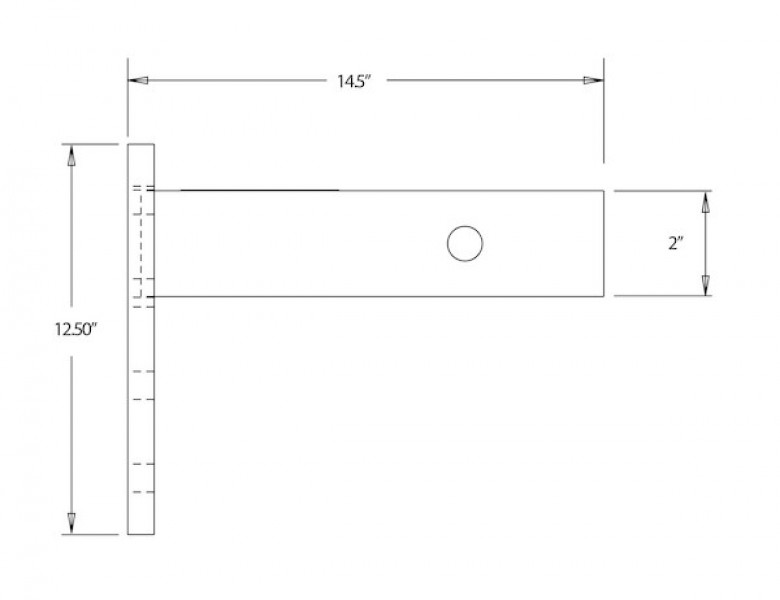 Image of 2 Inch Pintle Hitch Mounting Plate - 6 Position, 14.5 Inch Shank from Buyers Products. Part number: PM1012