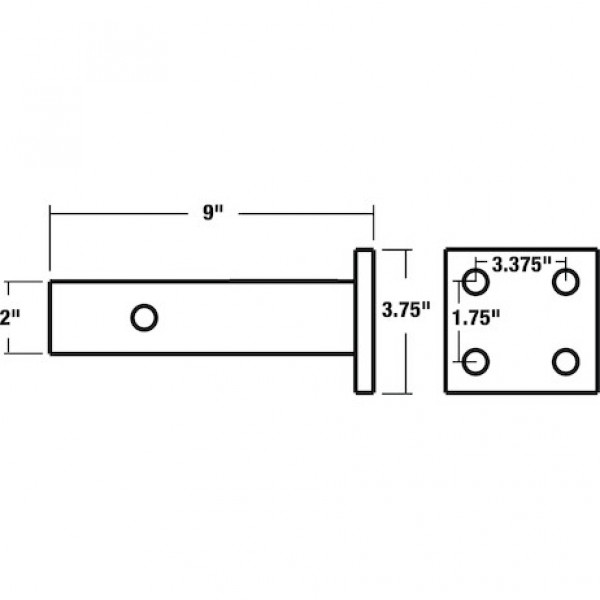 Image of 2 Inch Pintle Hitch Mounting Plate - 1 Position, 9 Inch Shank from Buyers Products. Part number: PM84