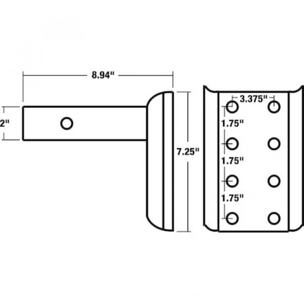 Image of 2 Inch Pintle Hitch Mounting Plate - 3 Position, 9 Inch Shank from Buyers Products. Part number: PM90