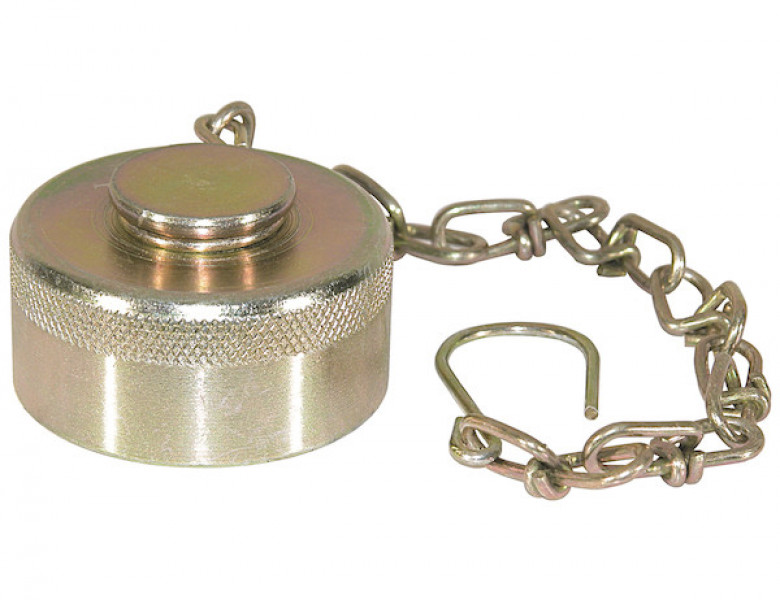 Image of Steel Dust Cap With Chain For 3/4 Inch NPT Coupler from Buyers Products. Part number: QDDC121