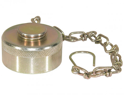 Image of Steel Dust Cap With Chain For 1 Inch NPT Coupler from Buyers Products. Part number: QDDC161