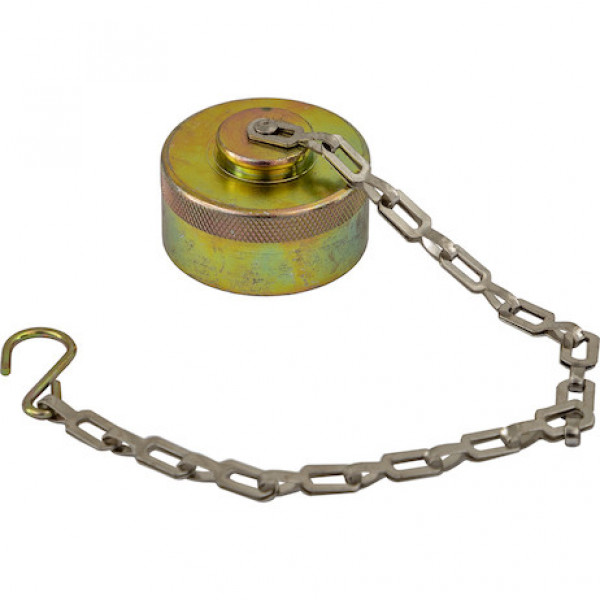 Image of Steel Dust Cap With Chain For 1 Inch NPT Coupler from Buyers Products. Part number: QDDC161