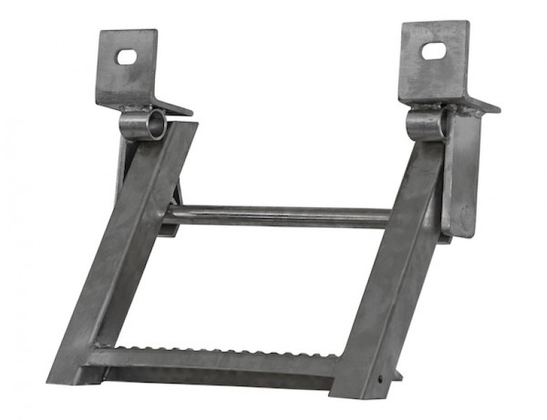 Image of 1-Rung Black Retractable Truck Step with Nonslip Tread - 17.38 x 15 Inch from Buyers Products. Part number: RS1