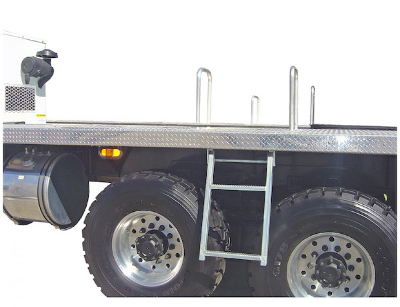 Image of 2-Rung Black Retractable Truck Steps with Nonslip Tread - 17.38 x 30.25 Inch from Buyers Products. Part number: RS2