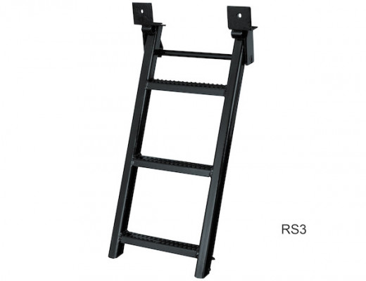 Image of 3-Rung Black Retractable Truck Steps with Nonslip Tread - 17.38 x 35 Inch from Buyers Products. Part number: RS3