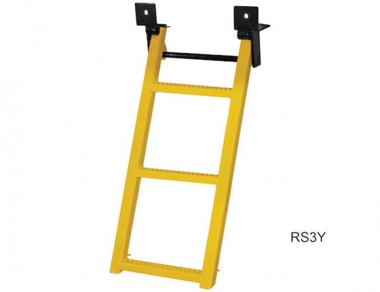 Image of 3-Rung Black Retractable Truck Steps with Nonslip Tread - 17.38 x 35 Inch from Buyers Products. Part number: RS3