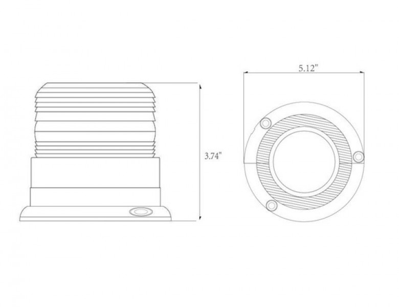 Image of 5 Inch by 4 Inch Amber LED Beacon Light from Buyers Products. Part number: SL501A