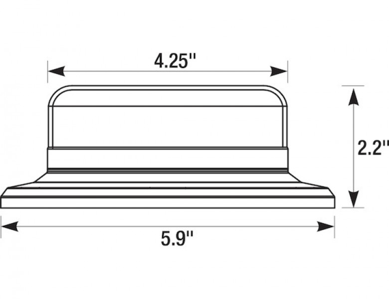 Image of Low Profile 6 Inch by 2 Inch LED Beacon Strobe Light with Auxiliary Plug from Buyers Products. Part number: SL550ALP